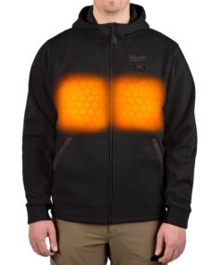 Men's Heated Hoodie, Up to 8 hours Time, Zipper Closure, Black, Size XL
