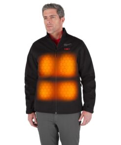 M12 Heated TOUGHSHELL Men's Jacket, Black, Heats 3 to 12 Hours, 3 Outside Pockets, 2XL