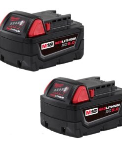 M18 REDLITHIUM XC5.0 Battery, 5.0Ah, Extended Capacity, 18V, Li-Ion, Batteries (2-Pack)