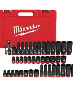 43 pc. SHOCKWAVE Impact Duty 3/8 in. Drive, SAE and Metric, Deep Well 6-Point Socket Set