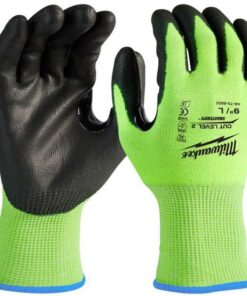 12 Pair High Visibility Cut Level 2 Polyurethane Dipped Gloves - XL