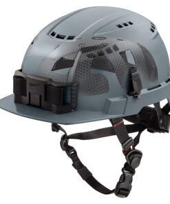 BOLT Gray Front Brim Vented Safety Helmet with IMPACT ARMOR Liner - Type 2, Class C