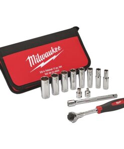 3/8 in Drive Socket Wrench Set SAE 12 Pieces 5/16 in to 3/4 in , Chrome