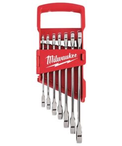 Ratcheting Combination Wrench Set, SAE, 3/8 in to 3/4 in Head Sizes, 12 Points, 7-Piece