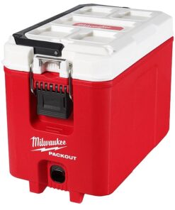 16 qt Packout Hard Sided Compact Cooler, Up to 3 Days Ice Retention, Red/White