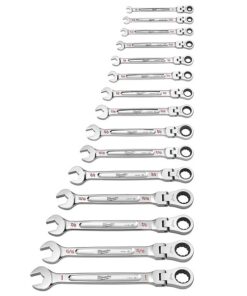 15 pc. SAE Flex Head Ratcheting Combination Wrench Set
