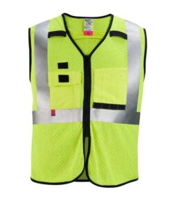 AR/FR Cat.1 High Visibility Vest 4XL/5XL Class 2 U Back, , Zipper 10 Pockets, 2 Mic Tab, No