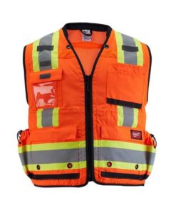 Class 2 Surveyor's High Visibility Orange Safety Vest - 2X-Large/3X-Large