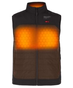 Axis Heated Vest, Polyester, 2 to 8 hours Heating Time, 3 Heat Settings, Brown, S